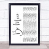 David Gray Be Mine White Script Song Lyric Quote Print