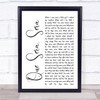 Doris Day Que Sera, Sera White Script Song Lyric Quote Print