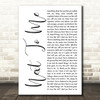 Imagine Dragons Next To Me White Script Song Lyric Quote Print