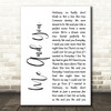 Kenny Chesney Me And You White Script Song Lyric Quote Print