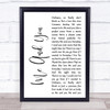Kenny Chesney Me And You White Script Song Lyric Quote Print