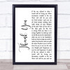 Led Zeppelin Thank You White Script Song Lyric Quote Print