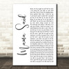 Metallica Mama Said White Script Song Lyric Quote Print