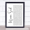 Metallica Mama Said White Script Song Lyric Quote Print