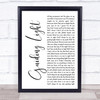 Mumford & Sons Guiding Light White Script Song Lyric Quote Print