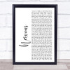 Shawn Mendes Nervous White Script Song Lyric Quote Print