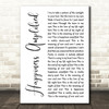 Above & Beyond Happiness Amplified White Script Song Lyric Print