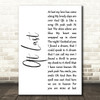 Beyonce At Last White Script Song Lyric Print