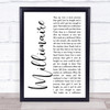 Chris Stapleton Millionaire White Script Song Lyric Print