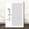 Eminem Lose Yourself White Script Song Lyric Print