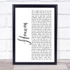 Kane Brown Heaven White Script Song Lyric Print
