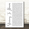 Led Zeppelin Stairway To Heaven White Script Song Lyric Print