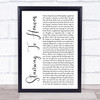 Led Zeppelin Stairway To Heaven White Script Song Lyric Print