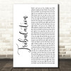 Matt Maeson Tribulation White Script Song Lyric Print