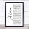 Matt Maeson Tribulation White Script Song Lyric Print