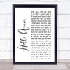 Neil Diamond Hello Again White Script Song Lyric Print