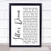 Oasis Idler's Dream White Script Song Lyric Print