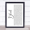 Pearl Jam Black White Script Song Lyric Print