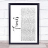 Shalamar Friends White Script Song Lyric Print