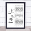 Simon & Garfunkel Kathy's Song White Script Song Lyric Print