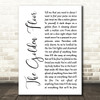 Snow Patrol The Golden Floor White Script Song Lyric Print