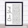 The Saw Doctors Clare Island White Script Song Lyric Print