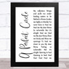 A Perfect Circle Brena White Script Song Lyric Music Art Print