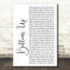 Nickelback Bottoms Up White Script Song Lyric Music Art Print