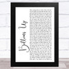 Nickelback Bottoms Up White Script Song Lyric Music Art Print
