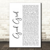 Bastille Good Grief White Script Song Lyric Music Art Print
