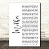 Pink Floyd Mother White Script Song Lyric Music Art Print