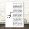 Rihanna Stay White Script Song Lyric Music Art Print