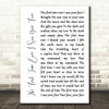 Roberta Flack The First Time Ever I Saw Your Face White Script Song Lyric Music Art Print