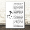 The Kinks Days White Script Song Lyric Music Art Print