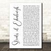 The Proclaimers Streets of Edinburgh White Script Song Lyric Music Art Print
