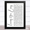 Zac Brown Band Loving You Easy White Script Song Lyric Music Art Print