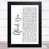 Cecilio & Kapono About You White Script Song Lyric Music Art Print