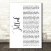 Christine and the Queens Tilted White Script Song Lyric Music Art Print