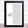 Dave Matthews Band Pig White Script Song Lyric Music Art Print
