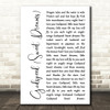 Dixie Chicks Godspeed (Sweet Dreams) White Script Song Lyric Music Art Print