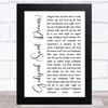 Dixie Chicks Godspeed (Sweet Dreams) White Script Song Lyric Music Art Print