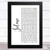 Dolly Parton Jolene White Script Song Lyric Music Art Print
