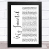 Evanescence My Immortal White Script Song Lyric Music Art Print