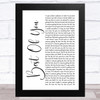Foo Fighters Best Of You White Script Song Lyric Music Art Print