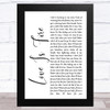 Freya Ridings Love Is Fire White Script Song Lyric Music Art Print