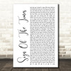 Harry Styles Sign Of The Times White Script Song Lyric Music Art Print