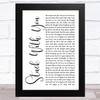 Huey Lewis And The News Stuck With You White Script Song Lyric Music Art Print