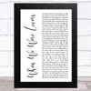 Jack Savoretti When We Were Lovers White Script Song Lyric Music Art Print