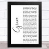 Jim McCann Grace White Script Song Lyric Music Art Print