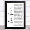 Kane Brown Live Forever White Script Song Lyric Music Art Print